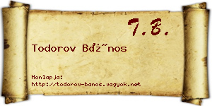 Todorov Bános névjegykártya